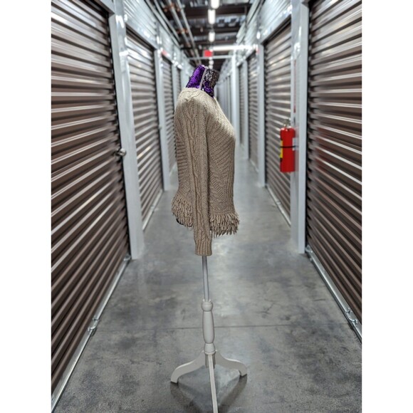 Banana Republic Medium Cream Sweater w Fringe Made of Itallian Yarn - Picture 4 of 6